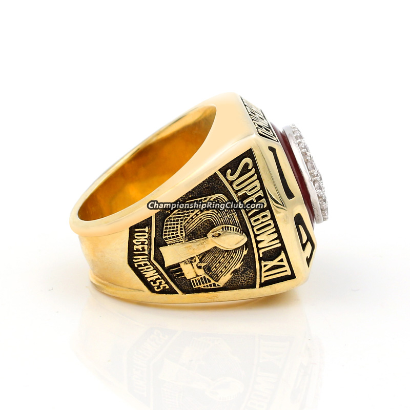 Denver Broncos 1977 American Football Championship Ring With Red Ruby